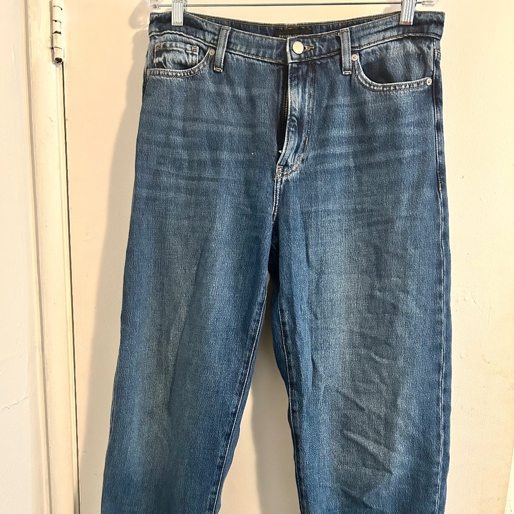 Banana Republic High Rise Barrel Fit Jean Medium Wash